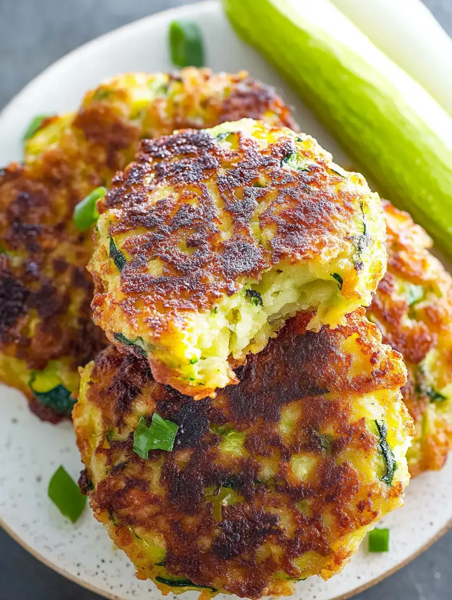 Un plato con tortitas de verduras doraditas, una tiene un mordisco, junto a un trozo de apio.