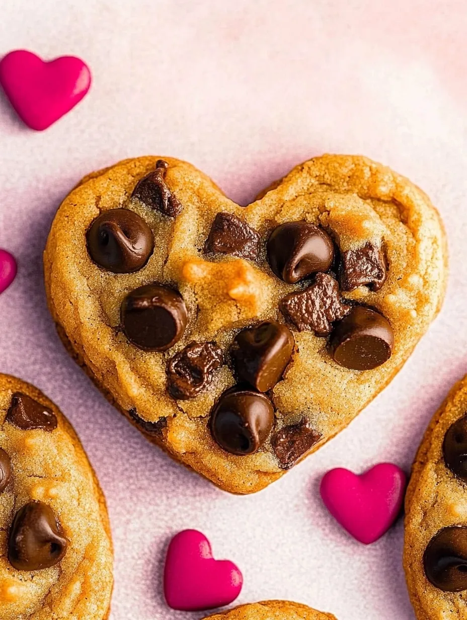 Galletas con Forma de Corazón y Chispas de Chocolate
