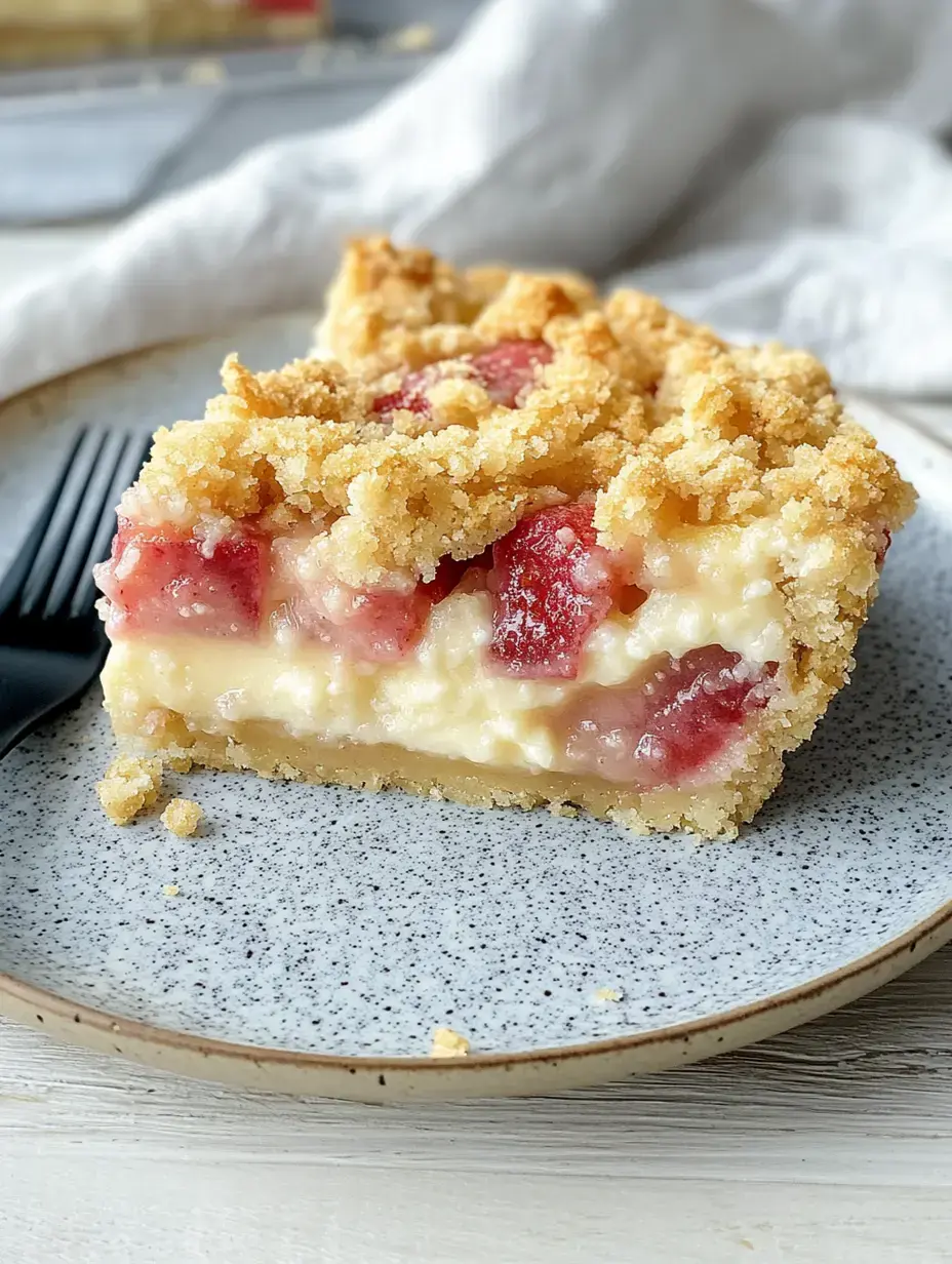 Porción de postre de natillas y fruta fresca, cubierta con una capa crujiente de migas, en plato gris.