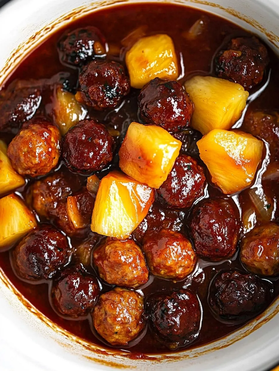 Albóndigas Dulces y Salchichitas en Olla Lenta