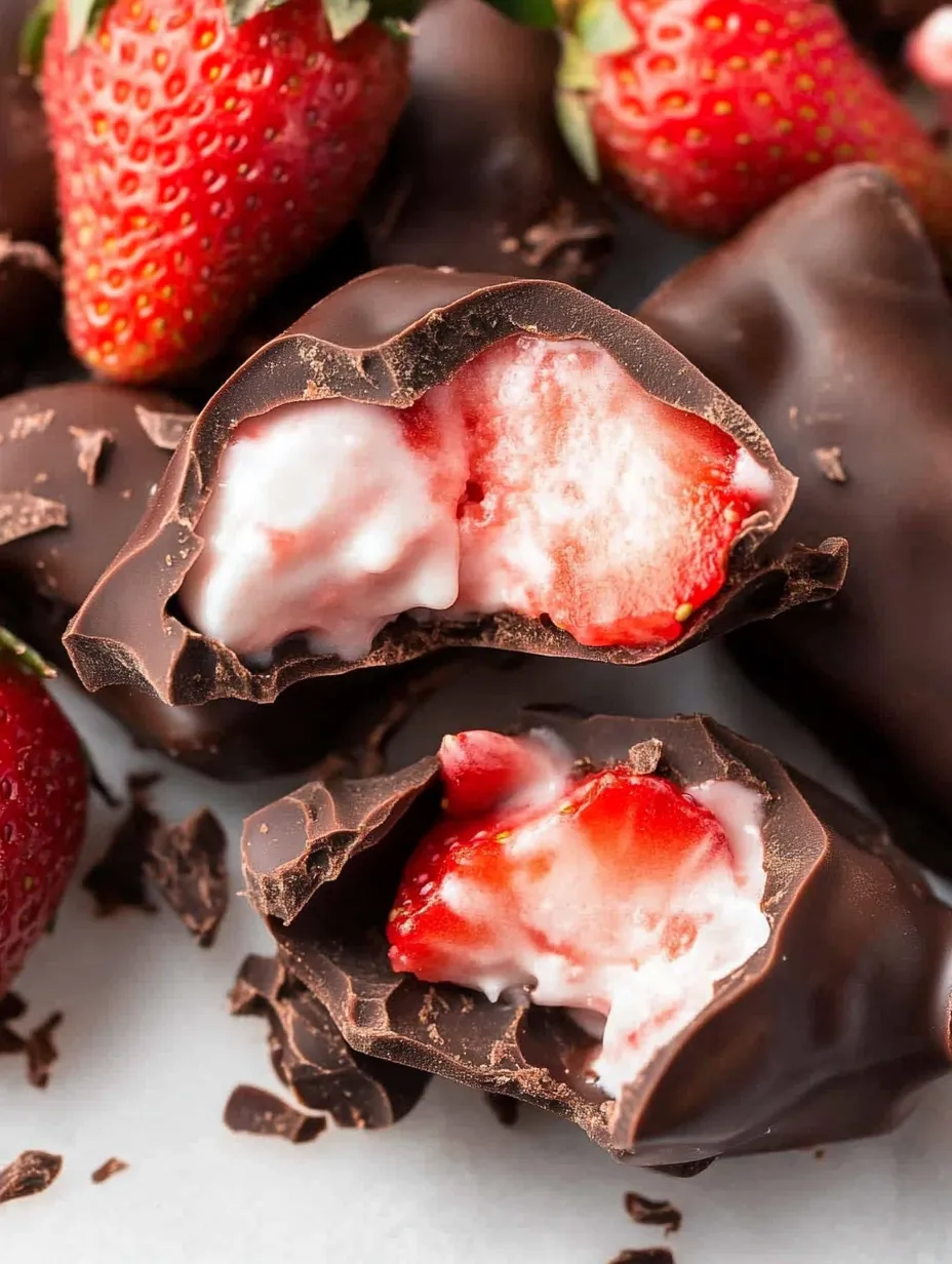 Montoncitos de Chocolate y Yogur con Fresas