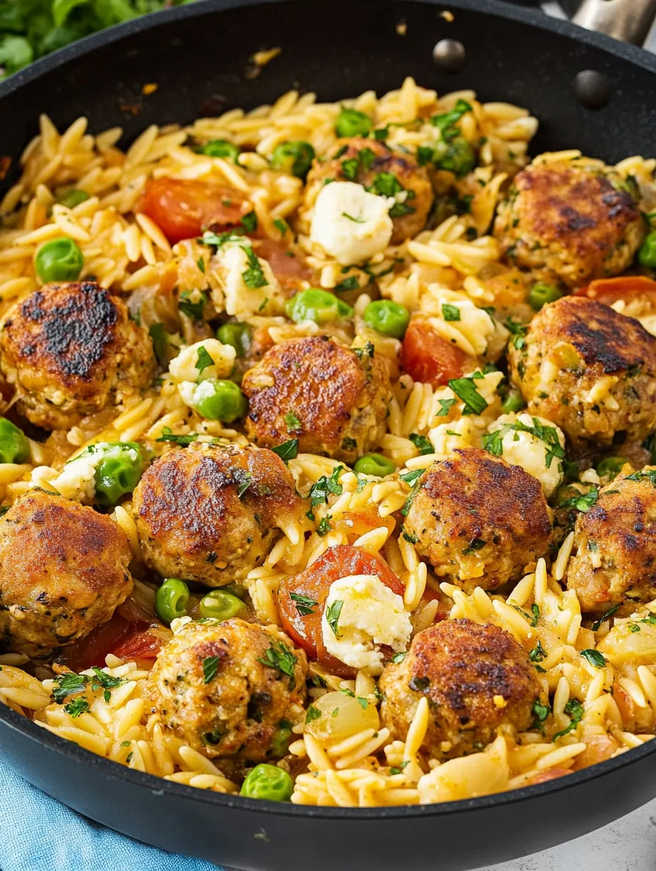 Albóndigas Caseras de Pollo y Orzo al Estilo Mediterráneo