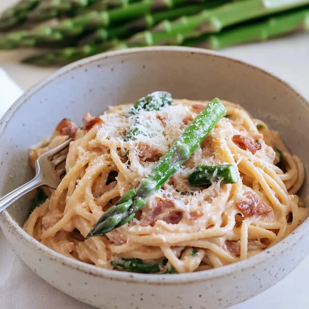 Pasta con espárragos verdes