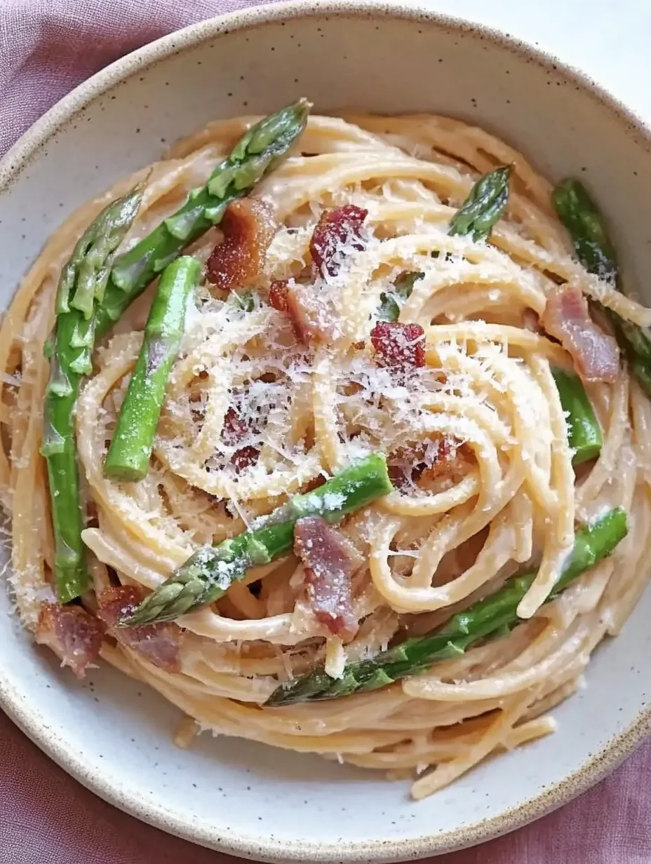 Pasta cremosa con espárragos verdes, puro placer primaveral