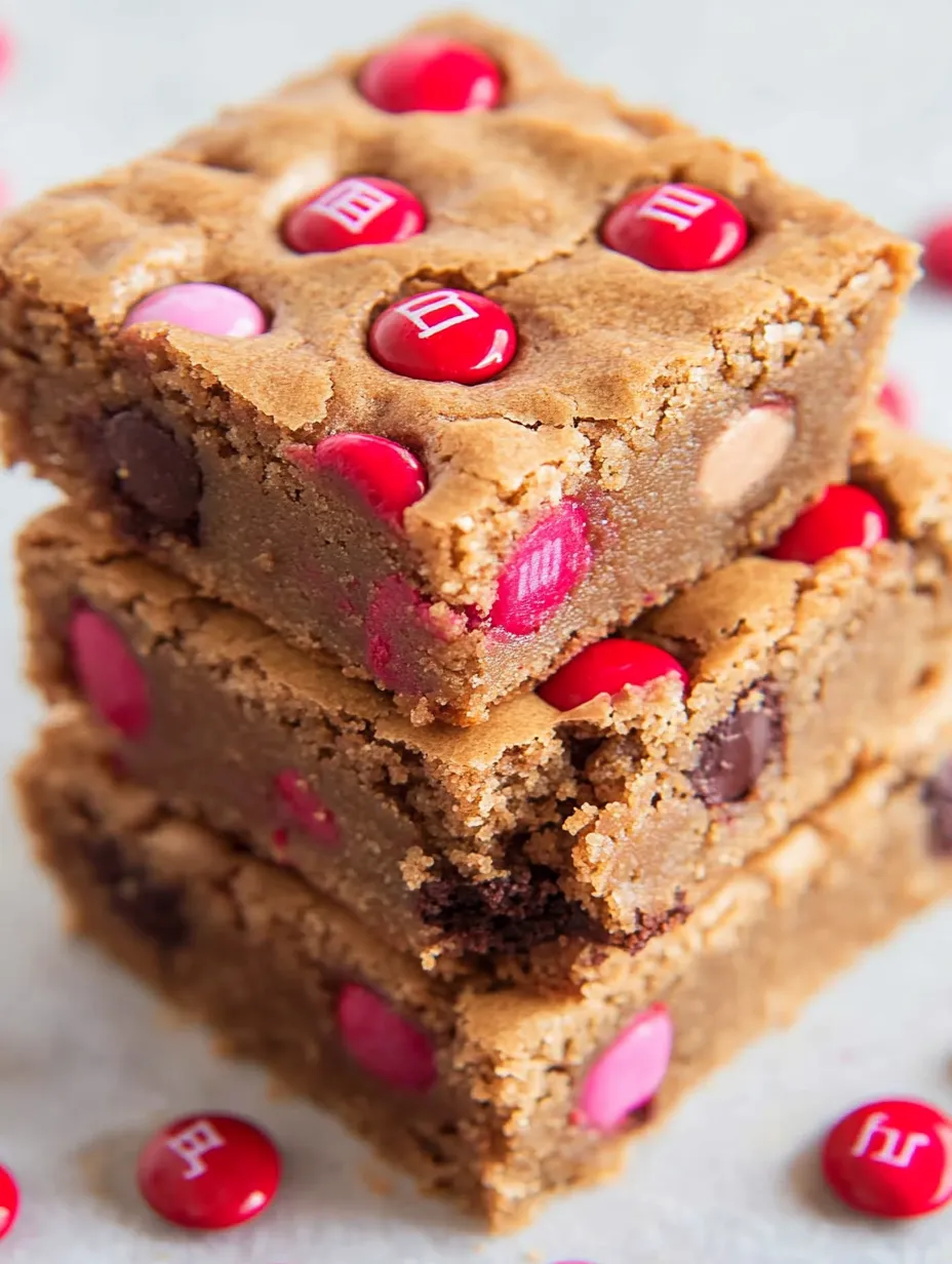Blondies de Cacahuate y Lacasitos para San Valentín