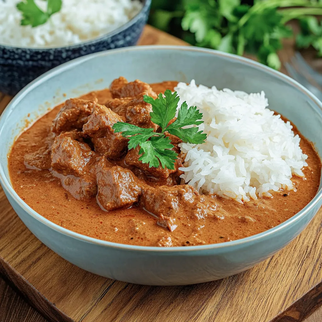 Delicioso pollo cremoso con arroz