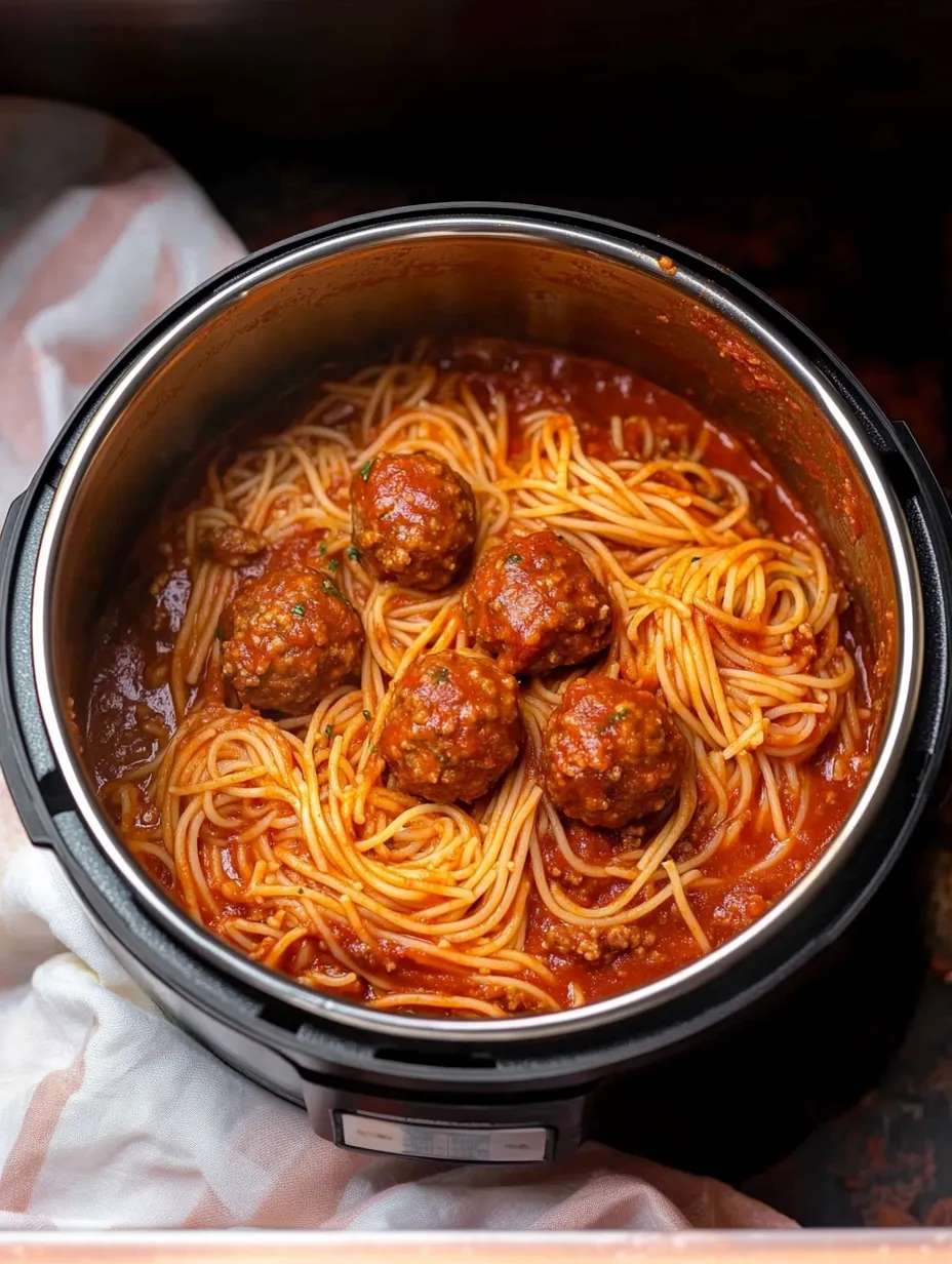 Espagueti y Albóndigas en Olla de Presión Casero