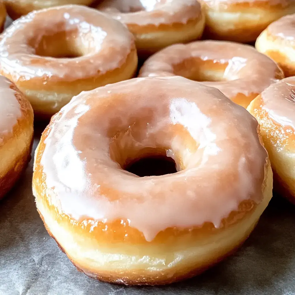 Un primer plano de una torre de donas glaseadas, destacando su cobertura brillante y textura aireada.
