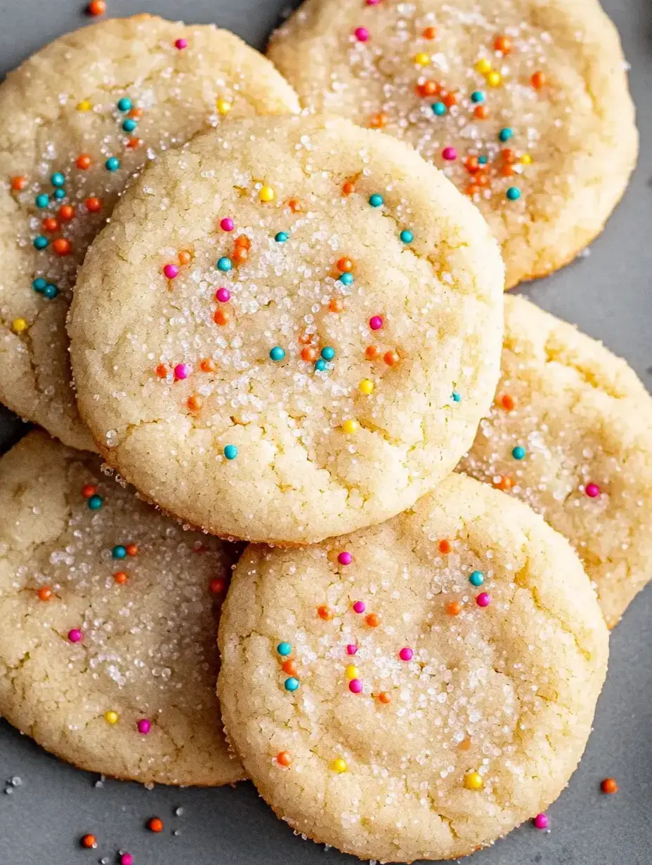 Galletas de azúcar espolvoreadas con confites de colores y azúcar cristalizada en primer plano.