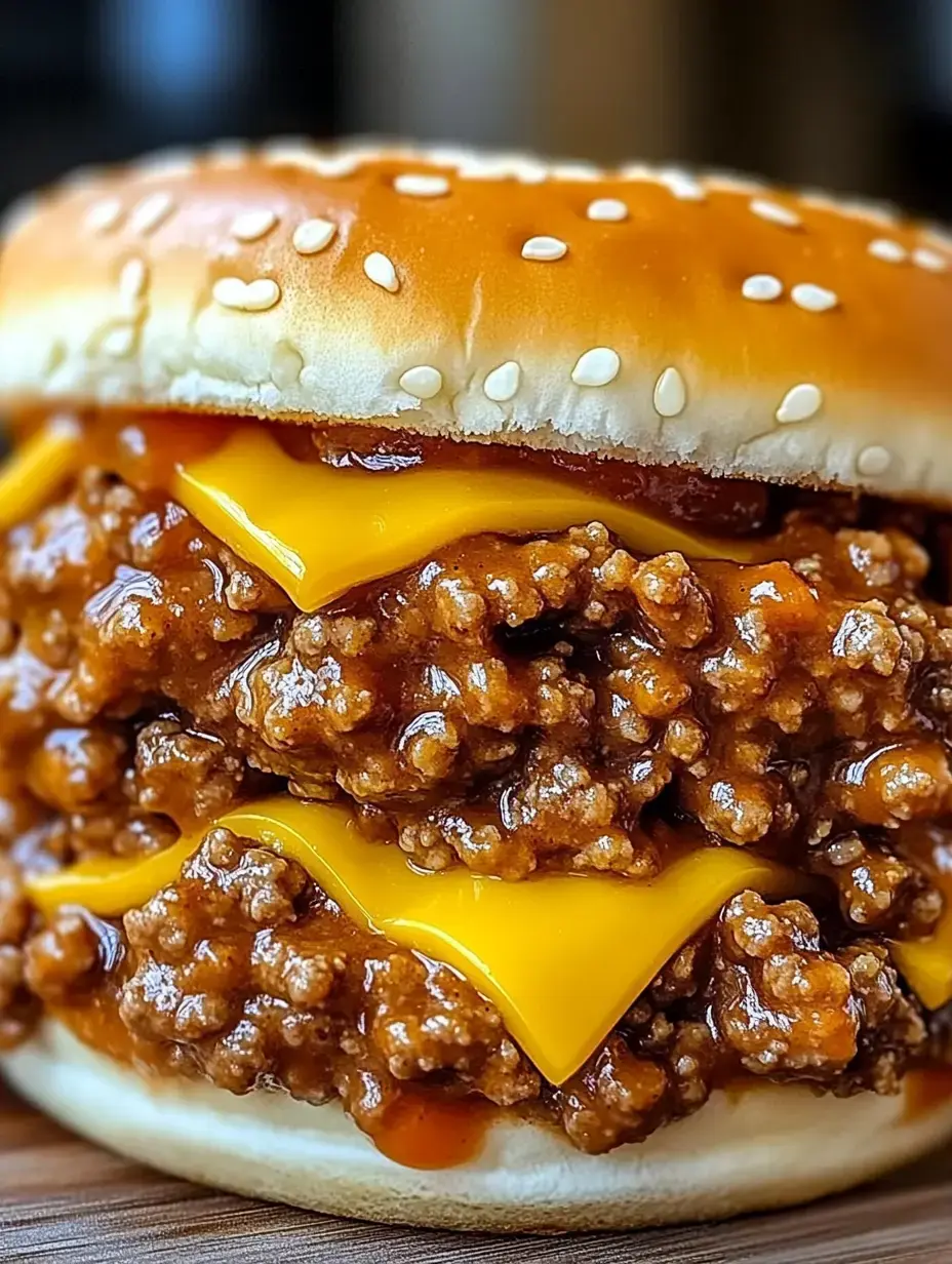 Una hamburguesa muy apetitosa, con doble capa de queso cheddar fundido y carne picada jugosa, todo en un pan de semillas de sésamo.