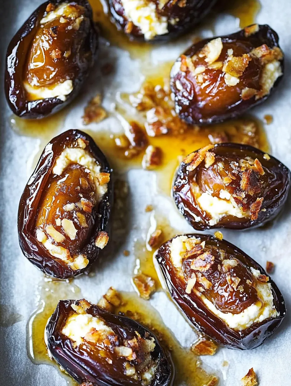Dátiles rellenos de mascarpone con chorrito de maple