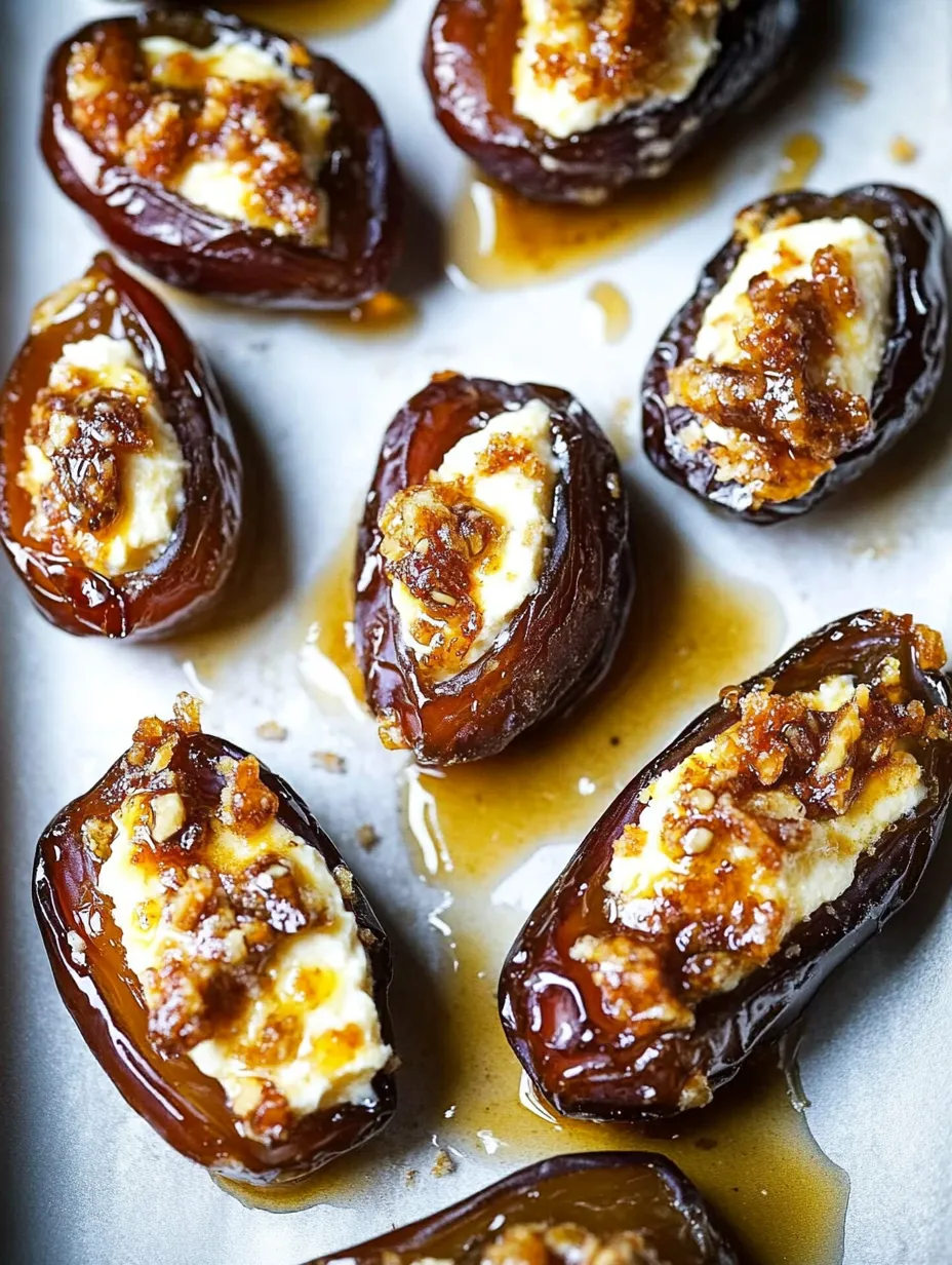 Dátiles sencillos rellenos de mascarpone con chorrito de maple