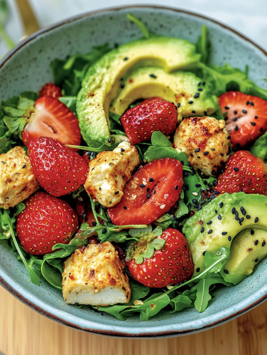 Pollo con fresas, aguacate y burrata en 15 minutos - muy rico