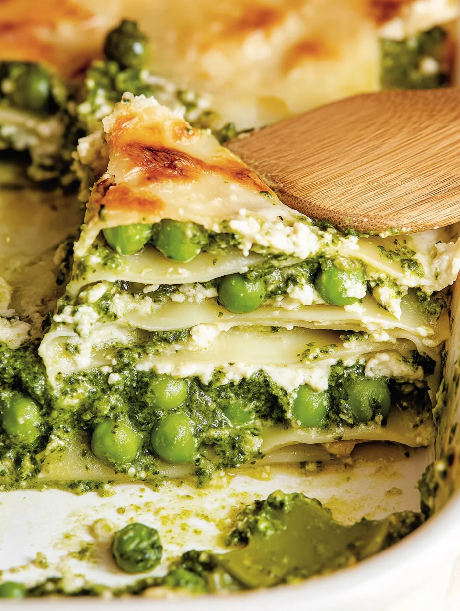 Lasaña Verde Vegana con Guisantes y Bechamel de Tofu – Ligera y Deliciosa