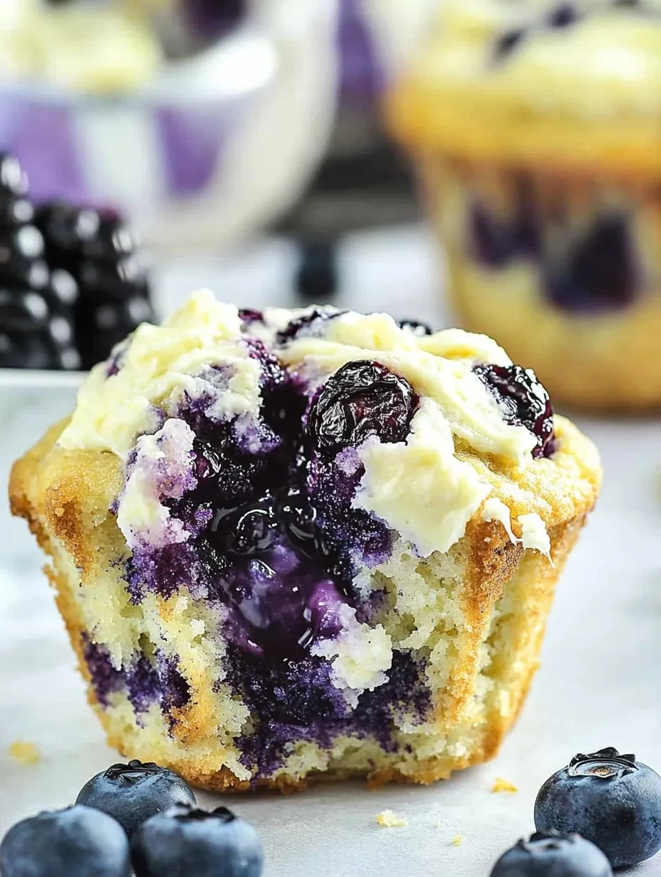 Muffins de Queso Crema y Arándanos Fáciles