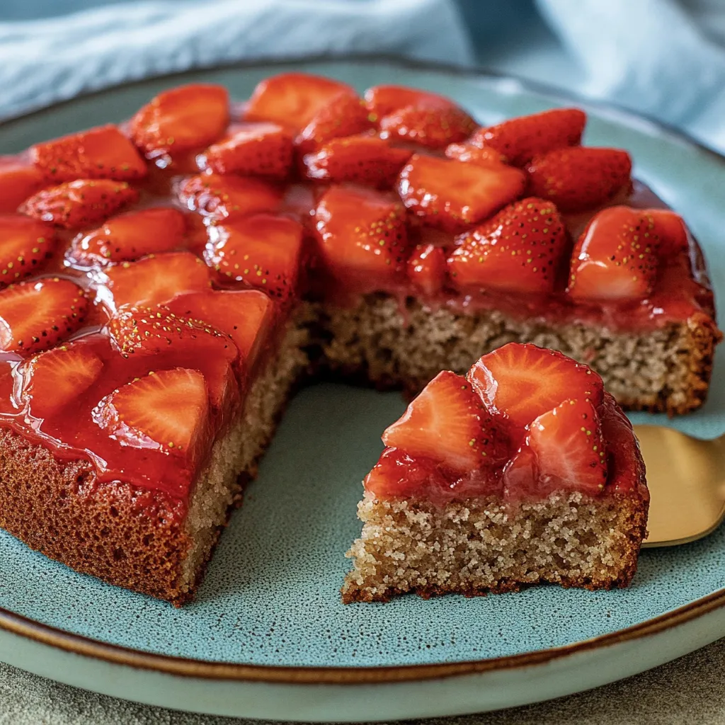 Pastel de almendra sin gluten con fresas
