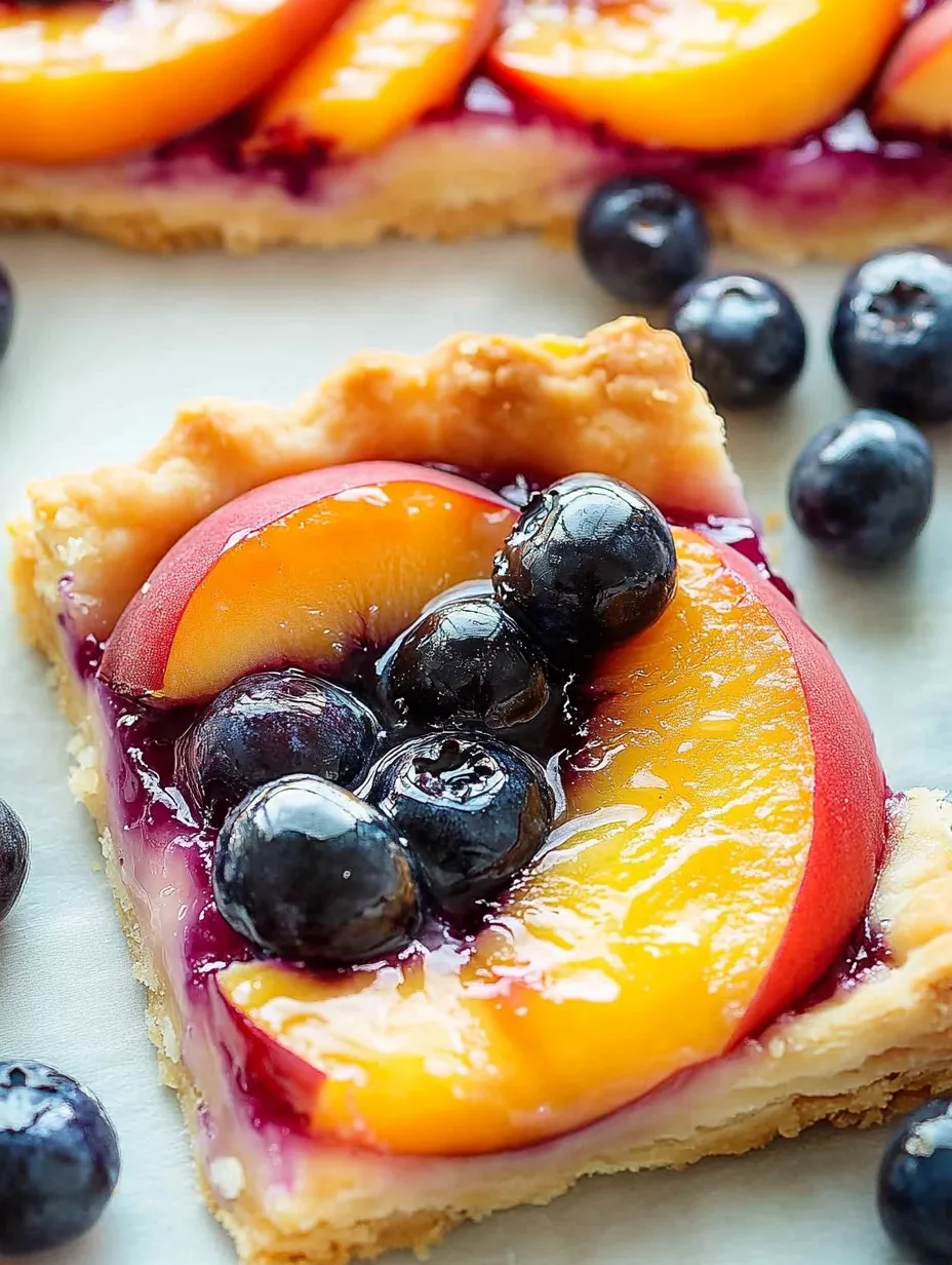 Tarta Fácil de Arándanos y Duraznos