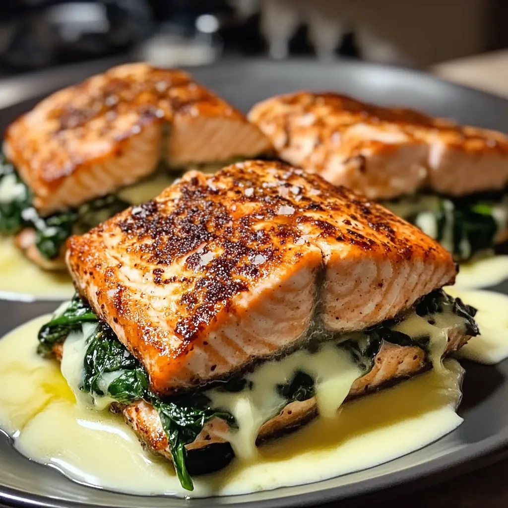 Salmón Negro con Espinacas y Queso Parmesano