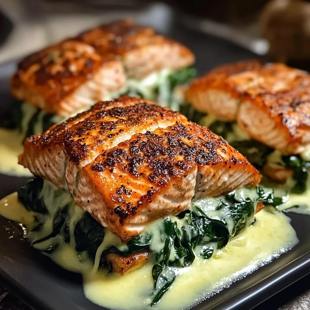 Salmón Relleno de Espinaca y Especias con Corteza