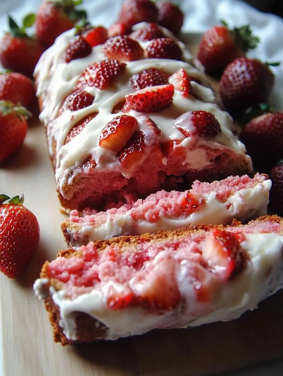Pan fácil de Fresa y Queso Crema