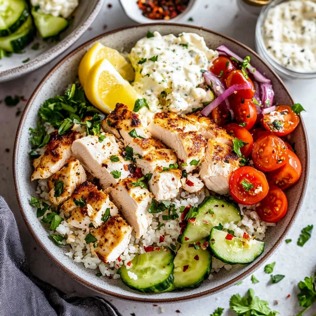 Bowls de Pollo Estilo Griego