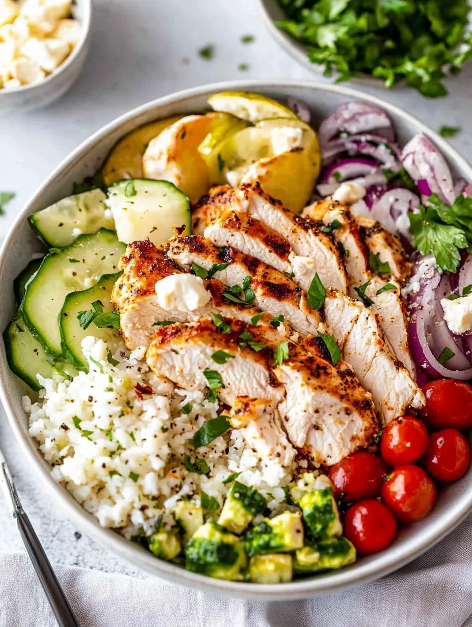 Bowls Fáciles de Pollo Griego