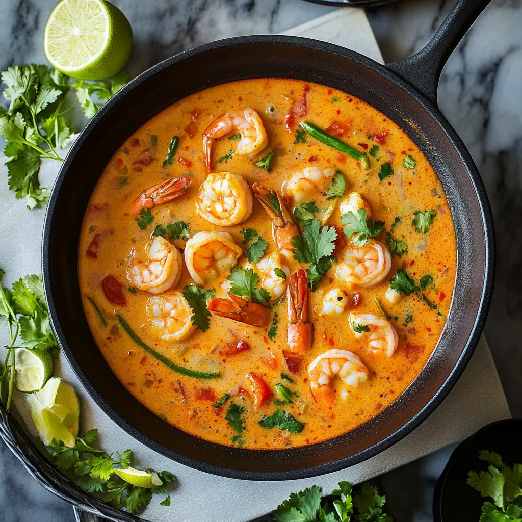 Sopa tailandesa de camarón