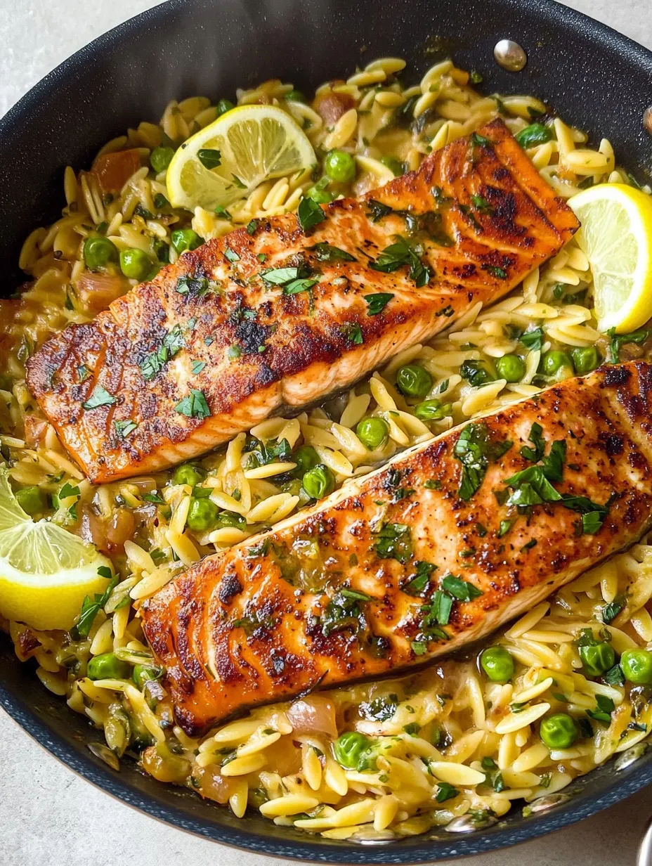 Orzo y Salmón al Limón Casero en Sartén Única