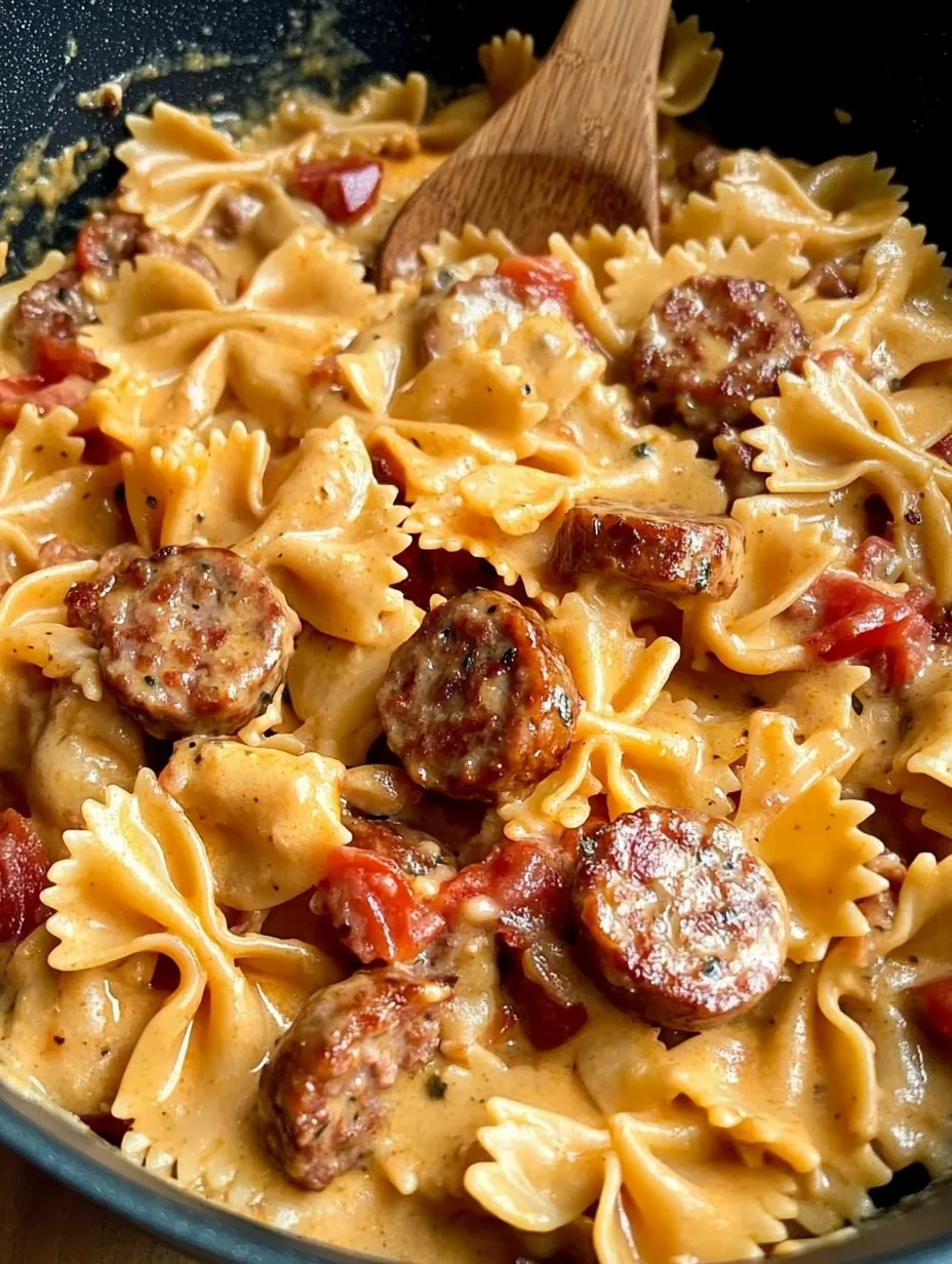 Pasta Cremosa Cajún con Salchicha en Una Olla