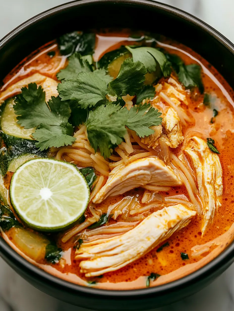 Sopa rápida de pollo al curry