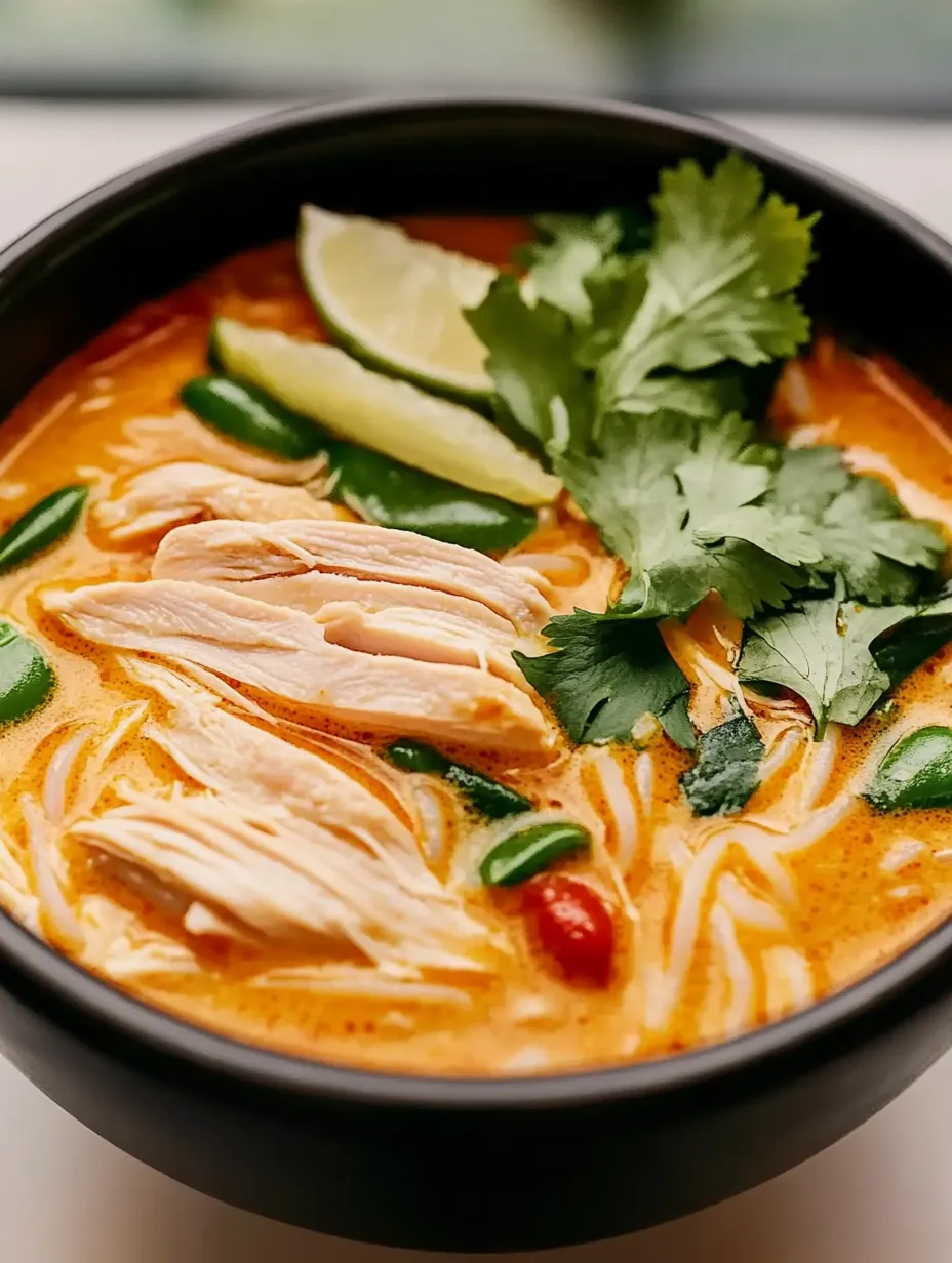 Sopa fácil y rápida de pollo al curry