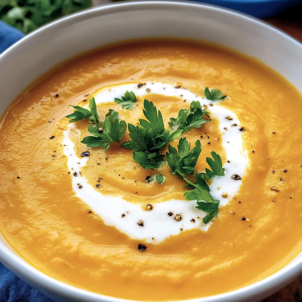 Sopa de zanahoria con jengibre y leche de coco