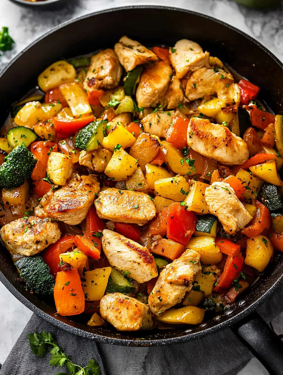 Sartén Casera de Pollo con Verduras