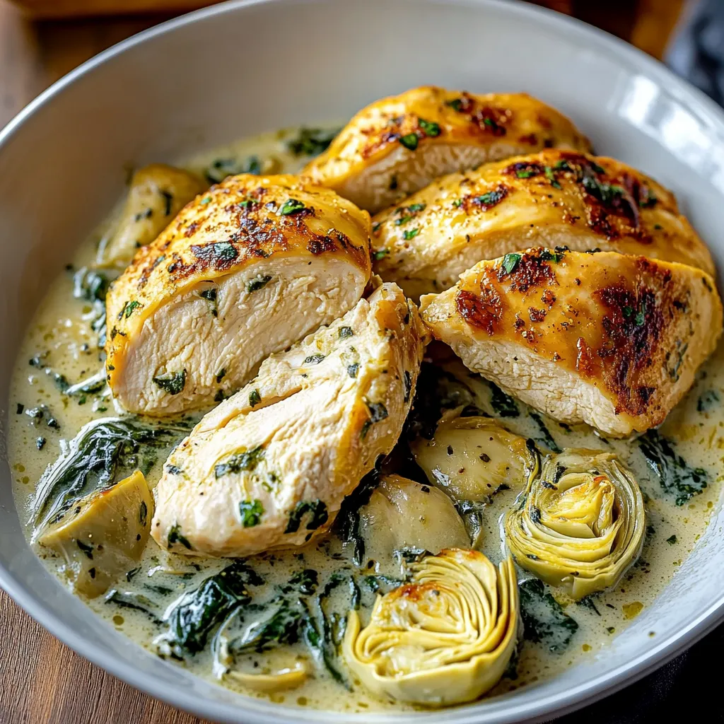 Pollo Espinacas Alcachofa
