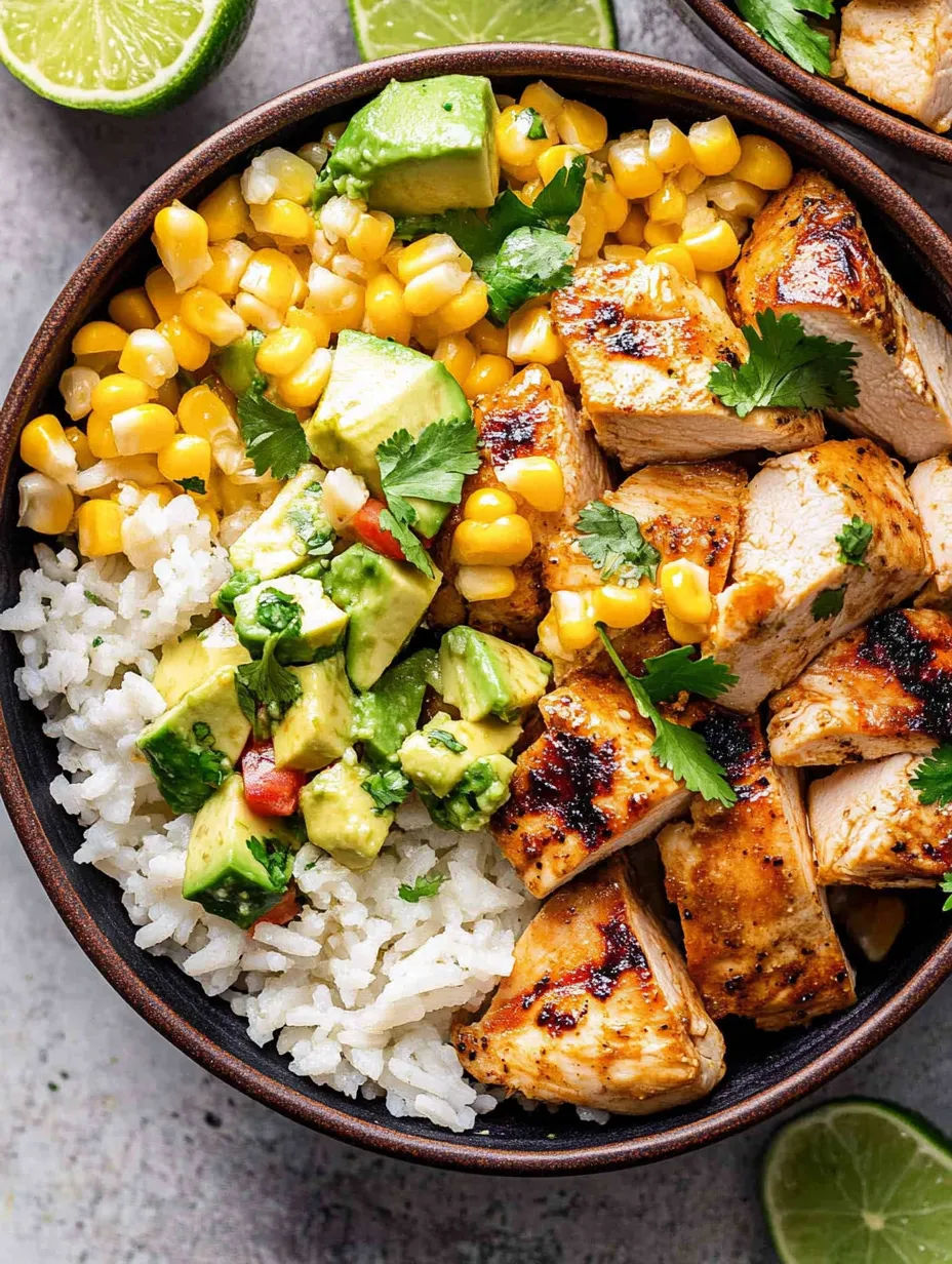 Tazones de Arroz con Pollo y Chipotle a la Miel