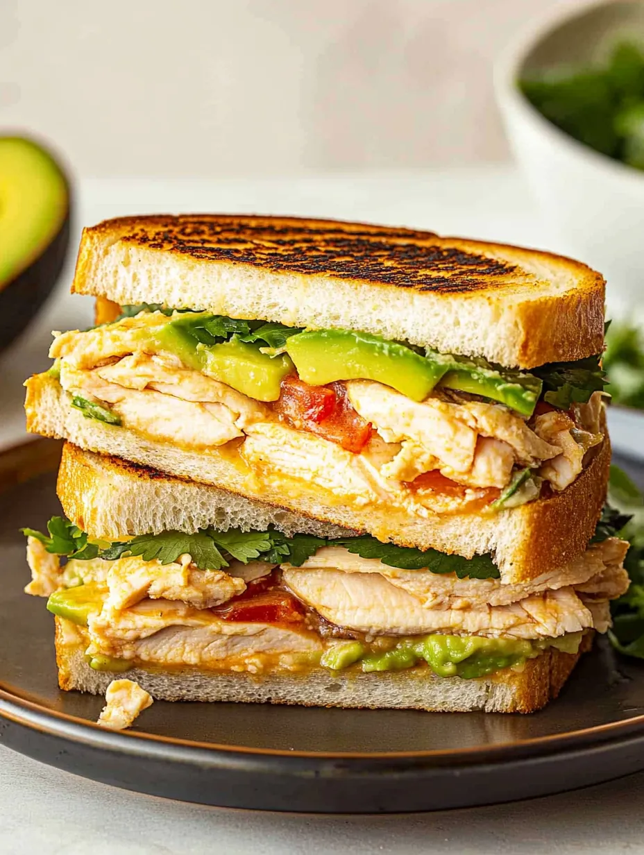 Sándwich de pollo con chipotle y aguacate