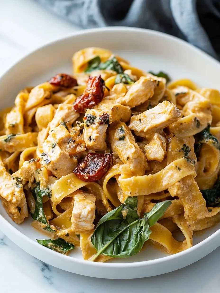 Pasta de Pollo Cremosa Toscana