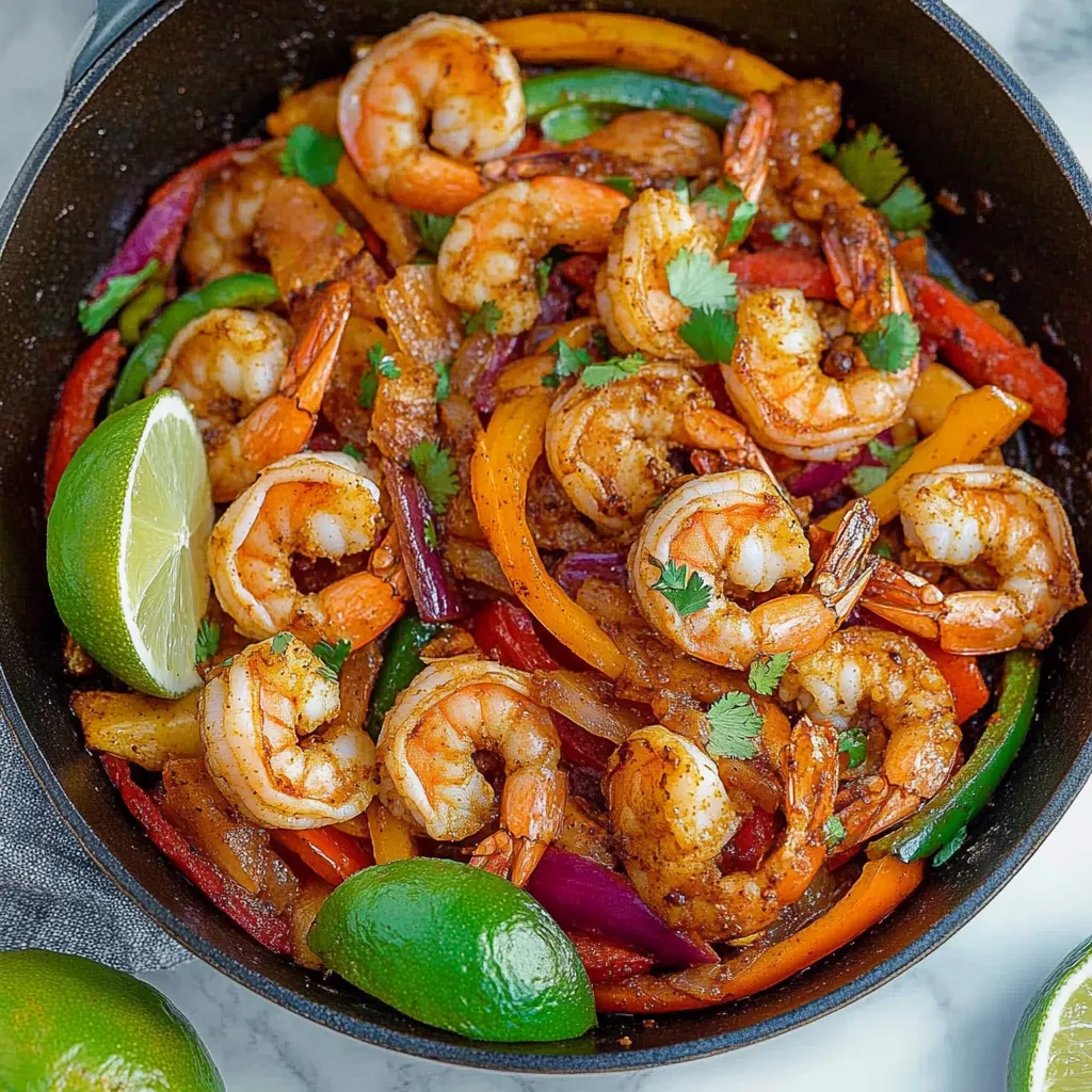 Receta fácil de fajitas de camarones