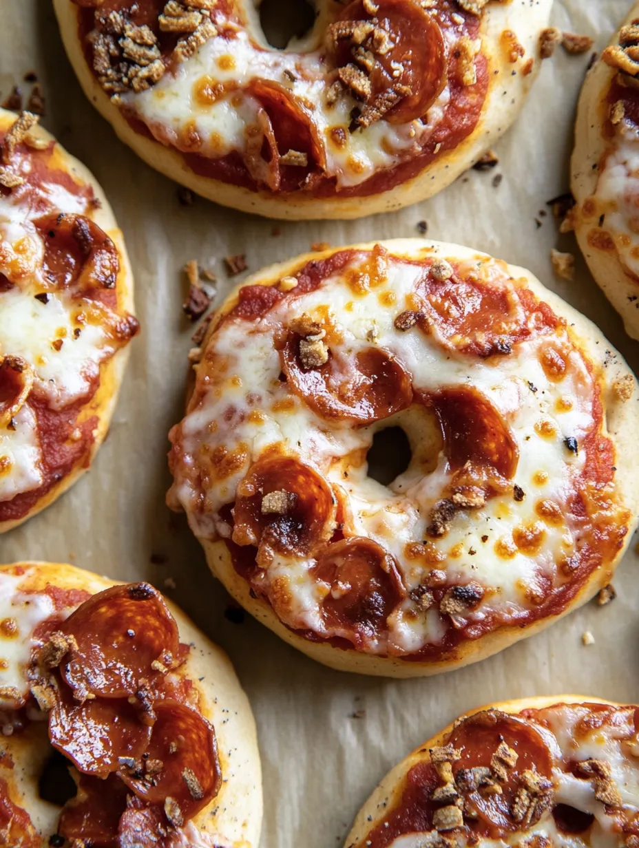 Bagels de pizza hechos en casa