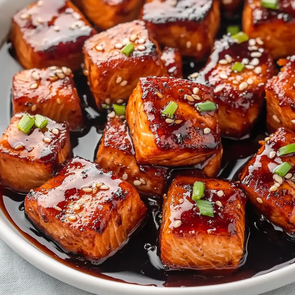 Bocados de Salmón con Miel y Ajo