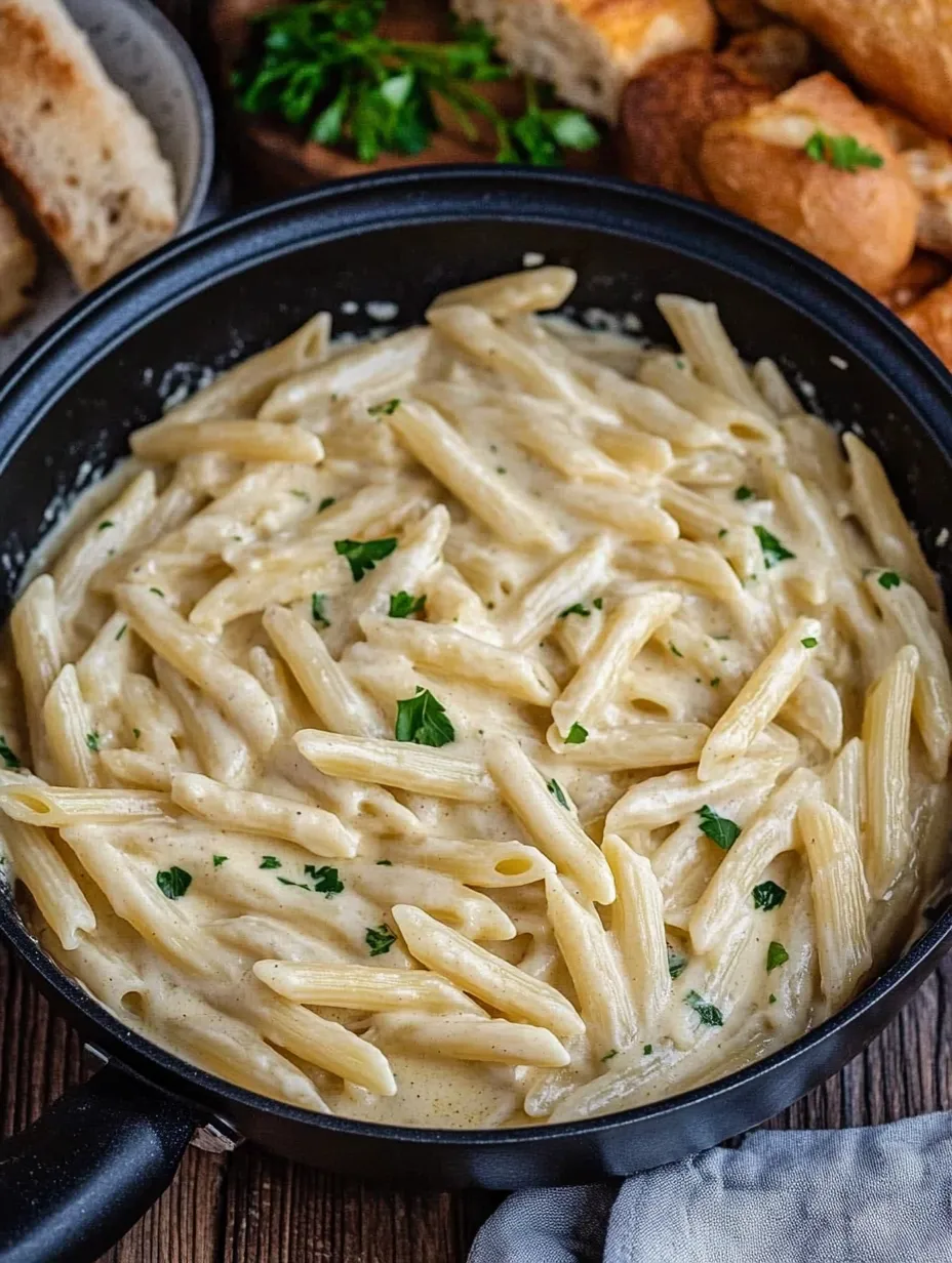 Pasta Penne con Ajo Cremoso