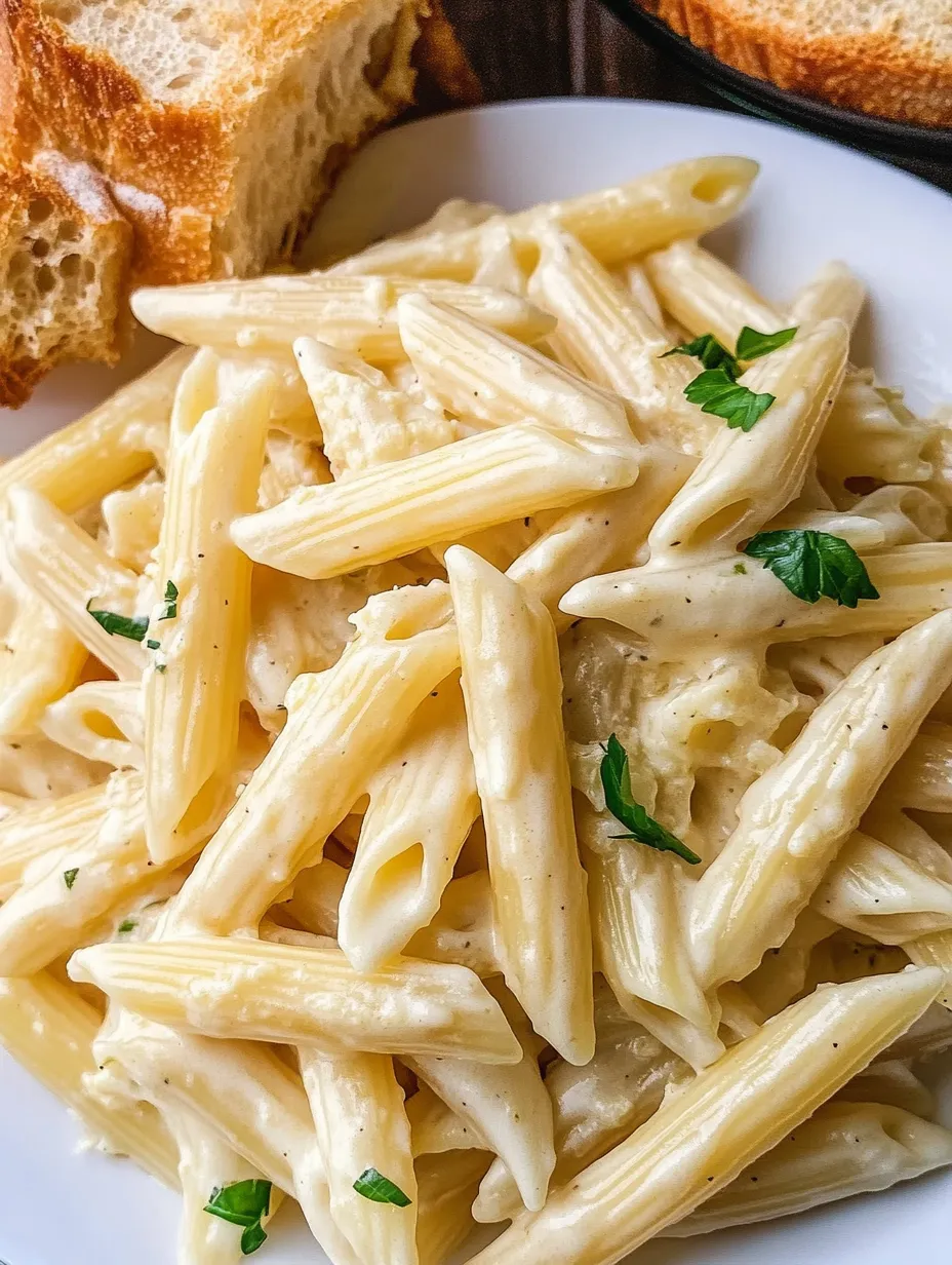 Penne con Ajo Cremoso Casero