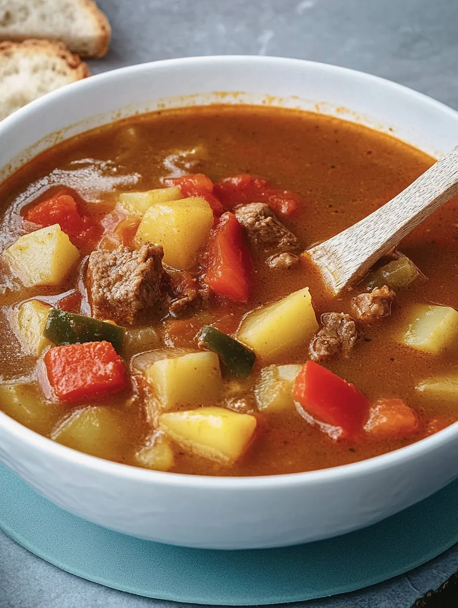 Sopa húngara de carne y papa – Cálida y sabrosa
