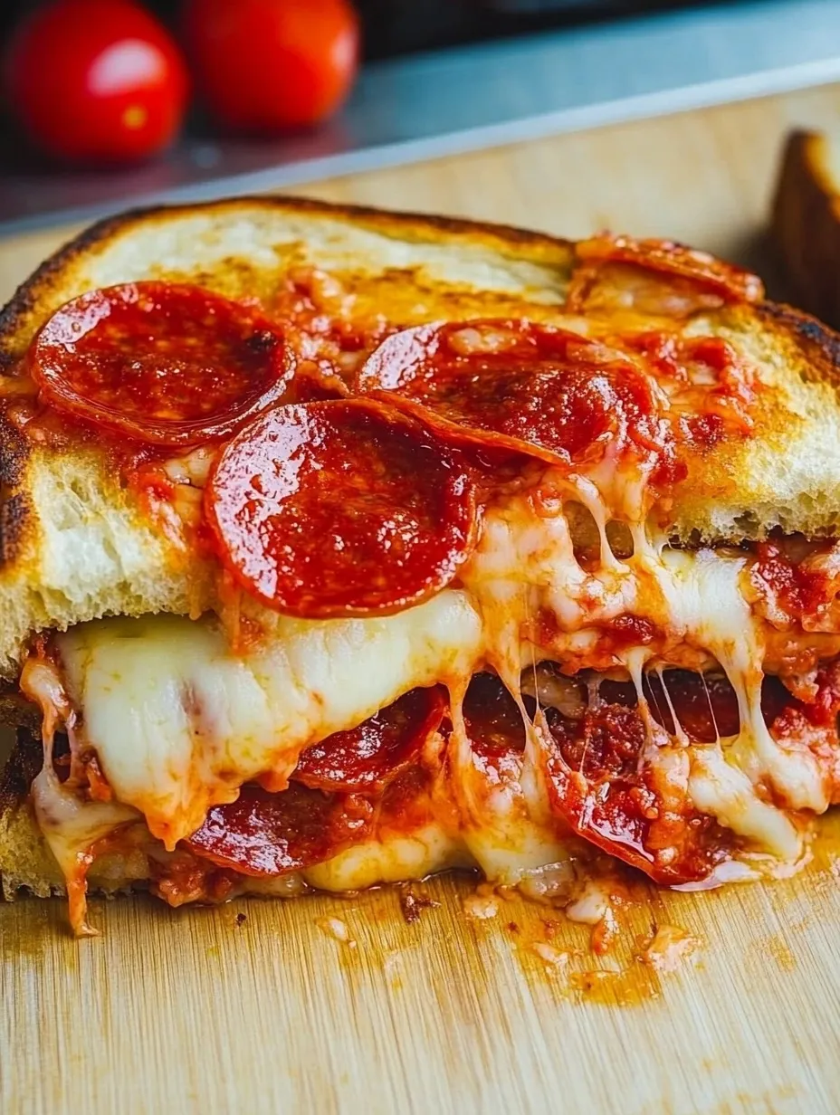 Sándwich de queso fundido estilo pizza casero