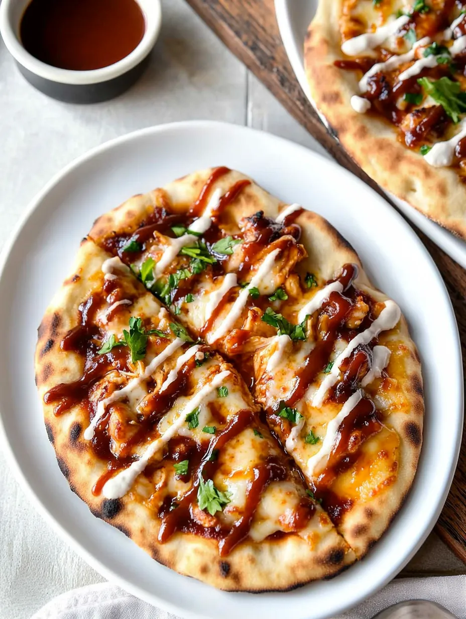 Pizzas de Naan con Pollo Barbacoa