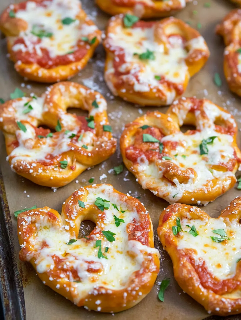 Pretzels de Pizza con Mantequilla de Ajo y Chorizo