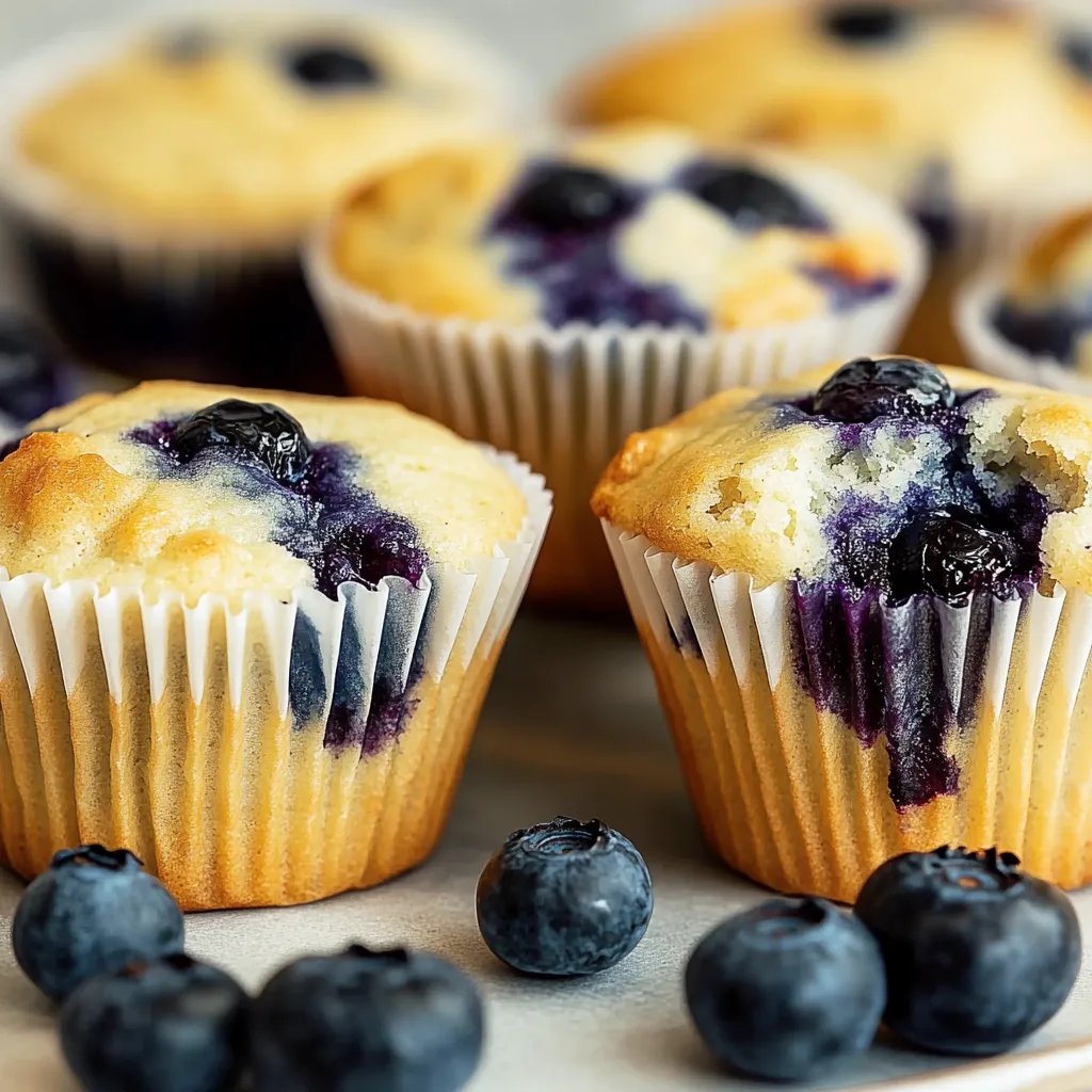 Muffins caseros con jugosos arándanos