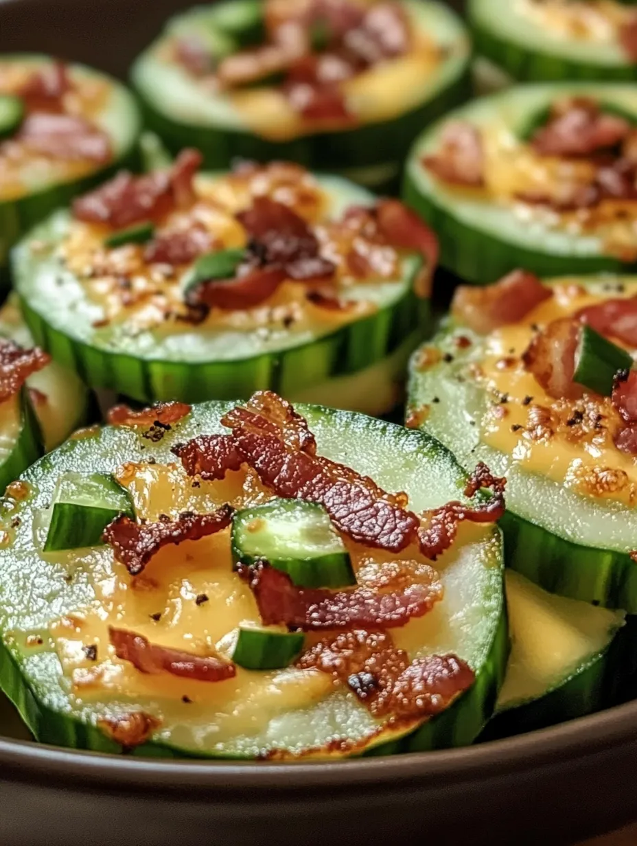 Bocados fáciles de pepino con queso y bacon
