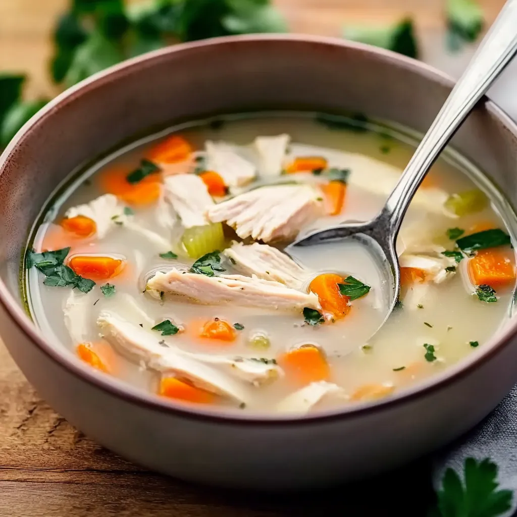 Sopa clásica de pollo – fácil
