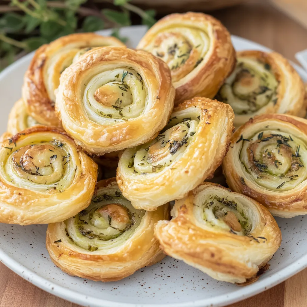 Espirales hojaldre con pesto